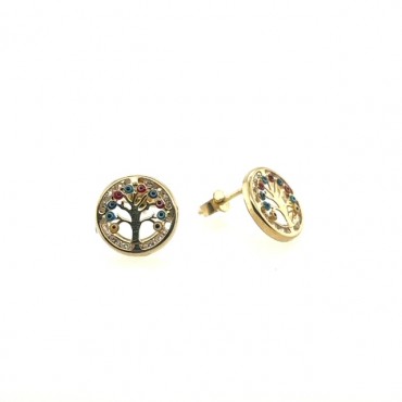 Aretes Arbol de la Vida 14K