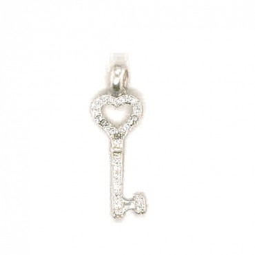 Dije Corazon Llave Plata .925