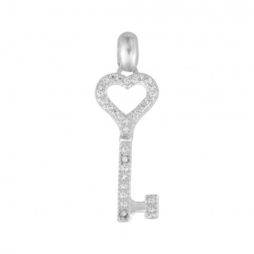 Dije Corazon Llave Plata .925